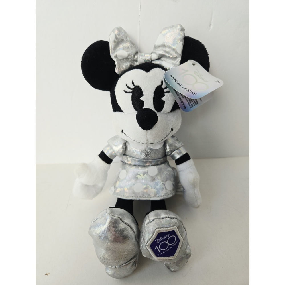 Disney Minnie Mouse plush 100 years of wonder NWT silver 9"